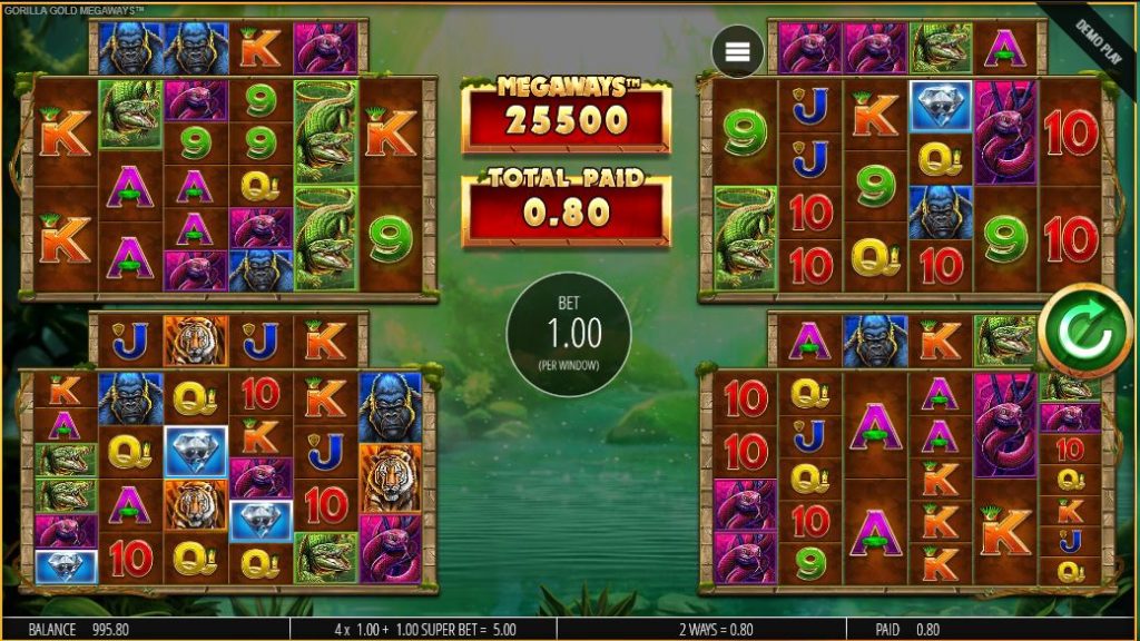 gameplay of gorilla gold megaways slot 