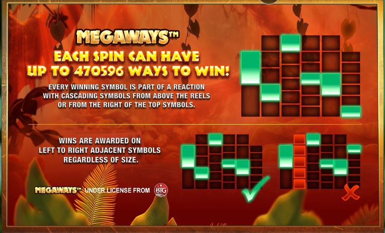 Ways to win in gorilla gold megaways slot 