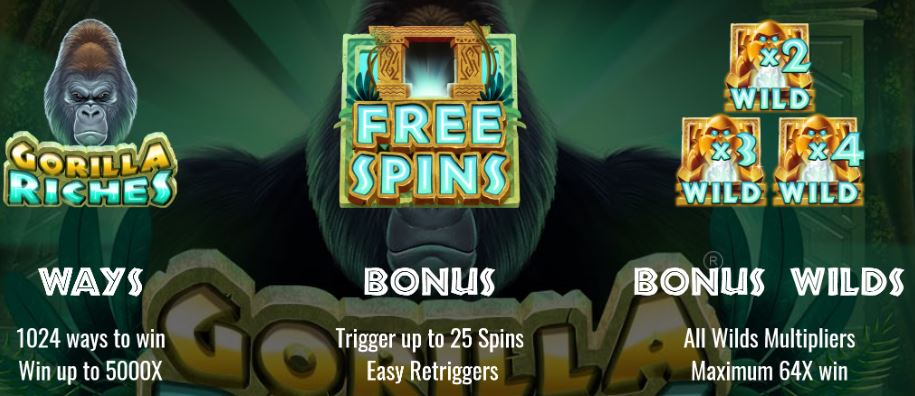 Gorilla Riches slot bonuses