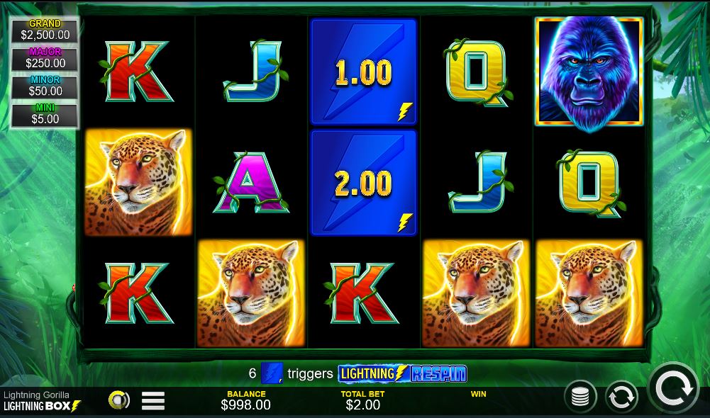 gameplay in lighting gorilla slot 